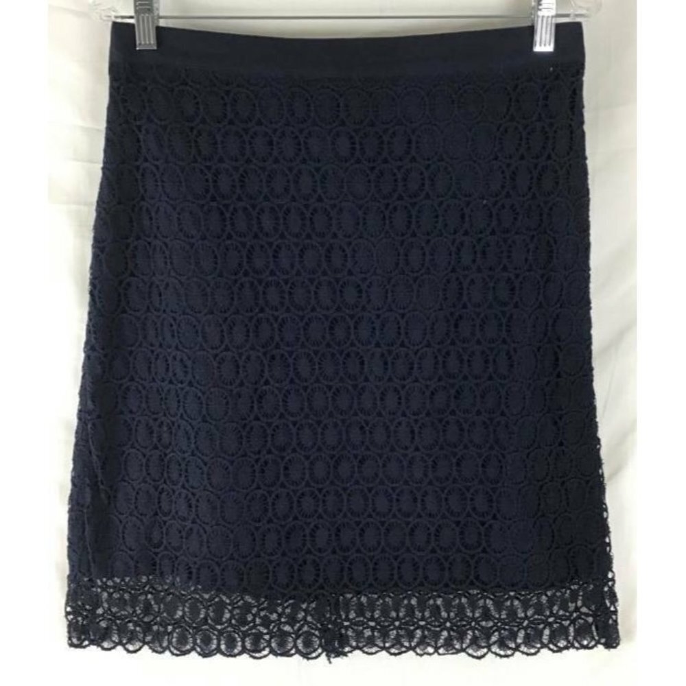 Ann Taylor LOFT Skirt Size 8 Blue Crochet Lace New